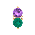 Real Amethyst and Emerald Earring for Helix Piercing AAA - Rosec Jewels
