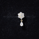 Moissanite Floral Drop Earring for Helix Piercing D-VS1 - Rosec Jewels