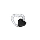 Rosec Jewels-Black Onyx and Moissanite Heart Helix Earring in Gold