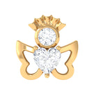 Heart Shape Moissanite Angel Earring for Upper Lobe Piercing D-VS1 - Rosec Jewels