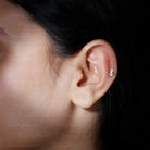 Heart Shape Moissanite Angel Earring for Upper Lobe Piercing D-VS1 - Rosec Jewels