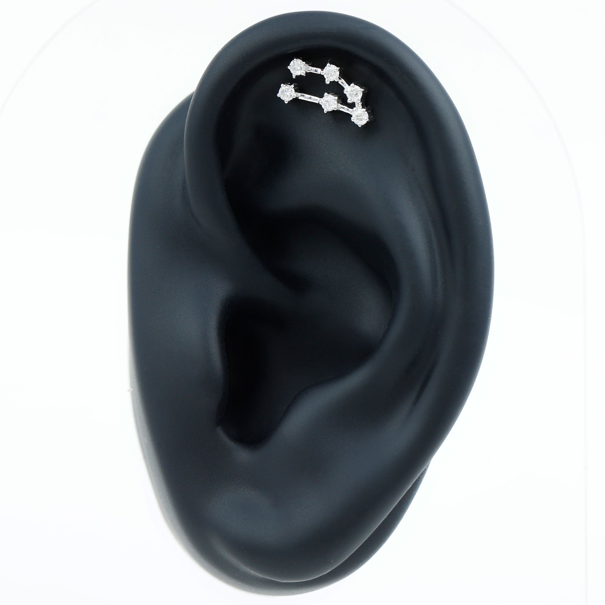 Certified Moissanite Capricorn Zodiac Ear Crawler Earring D-VS1 - Rosec Jewels
