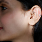 Minimal Diamond Star Celestial Earring for Helix Piercing Natural - ( HI-SI ) - Rosec Jewels