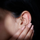 Rosec Jewels-Vintage Inspired Oval Diamond Cartilage Earring