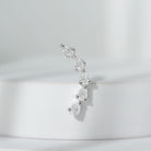 Pear Shape Diamond Crawler Earring for Cartilage Piercing Natural - ( HI-SI ) - Rosec Jewels