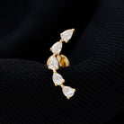 Pear Shape Diamond Crawler Earring for Cartilage Piercing Natural - ( HI-SI ) - Rosec Jewels