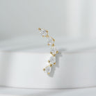 Pear Shape Diamond Crawler Earring for Cartilage Piercing Natural - ( HI-SI ) - Rosec Jewels
