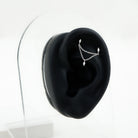Marquise Diamond Double Piercing Earring with Dangling Chain Natural - ( HI-SI ) - Rosec Jewels