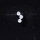 Three Diamond Curved Helix Earring in Bezel Setting Natural - ( HI-SI ) - Rosec Jewels