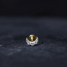 Round Cut Diamond Crescent Moon Cartilage Earring Natural - ( HI-SI ) - Rosec Jewels