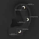 Round Cut Diamond Crescent Moon Cartilage Earring Natural - ( HI-SI ) - Rosec Jewels