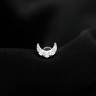 Round Cut Diamond Crescent Moon Cartilage Earring Natural - ( HI-SI ) - Rosec Jewels