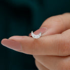 Rosec Jewels-Round Cut Diamond Crescent Moon Cartilage Earring