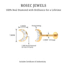 Round Cut Diamond Crescent Moon Cartilage Earring Natural - ( HI-SI ) - Rosec Jewels