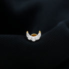 Round Cut Diamond Crescent Moon Cartilage Earring Natural - ( HI-SI ) - Rosec Jewels