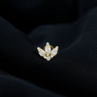 Rosec Jewels-Certified Diamond Lotus Flower Earring with Flat Back