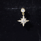 Certified Diamond Starburst Drop Earring for Helix Piercing Natural - ( HI-SI ) - Rosec Jewels