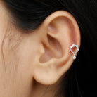 Natural Diamond Circle Drop Earring with Flat Back Natural - ( HI-SI ) - Rosec Jewels