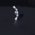 Simple Diamond Curved Crawler Earring for Helix Piercing Natural - ( HI-SI ) - Rosec Jewels