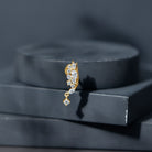 Brilliant Cut Diamond Wing Helix Drop Earring with Flat Back Natural - ( HI-SI ) - Rosec Jewels