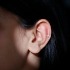 Vintage Inspired Oval Diamond Cartilage Earring Lab - ( EF-VS ) - Rosec Jewels