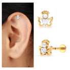 Heart Diamond Angel Earring for Helix Piercing Lab - ( EF-VS ) - Rosec Jewels