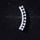 Minimal Diamond Crawler Earring for Cartilage Piercing Lab - ( EF-VS ) - Rosec Jewels