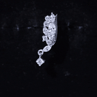 Brilliant Cut Diamond Wing Helix Drop Earring with Flat Back Lab - ( EF-VS ) - Rosec Jewels