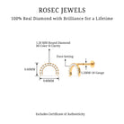 Rosec Jewels-Certified Diamond Half Circle Earring for Piercing
