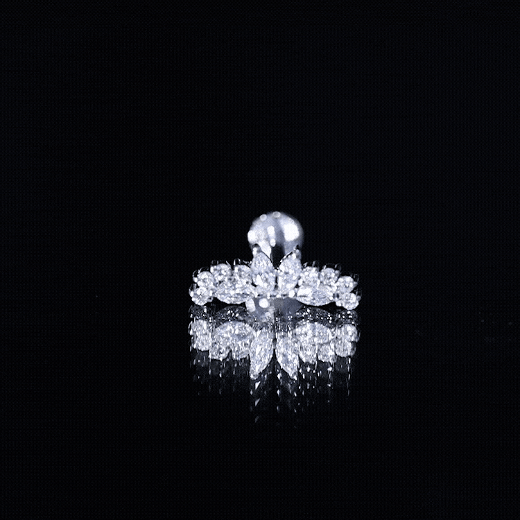 Unique Diamond Crawler Earring for Cartilage Piercing Lab - ( EF-VS ) - Rosec Jewels