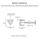 Solitaire Diamond Heart Earring with Flat Back Lab - ( EF-VS ) - Rosec Jewels