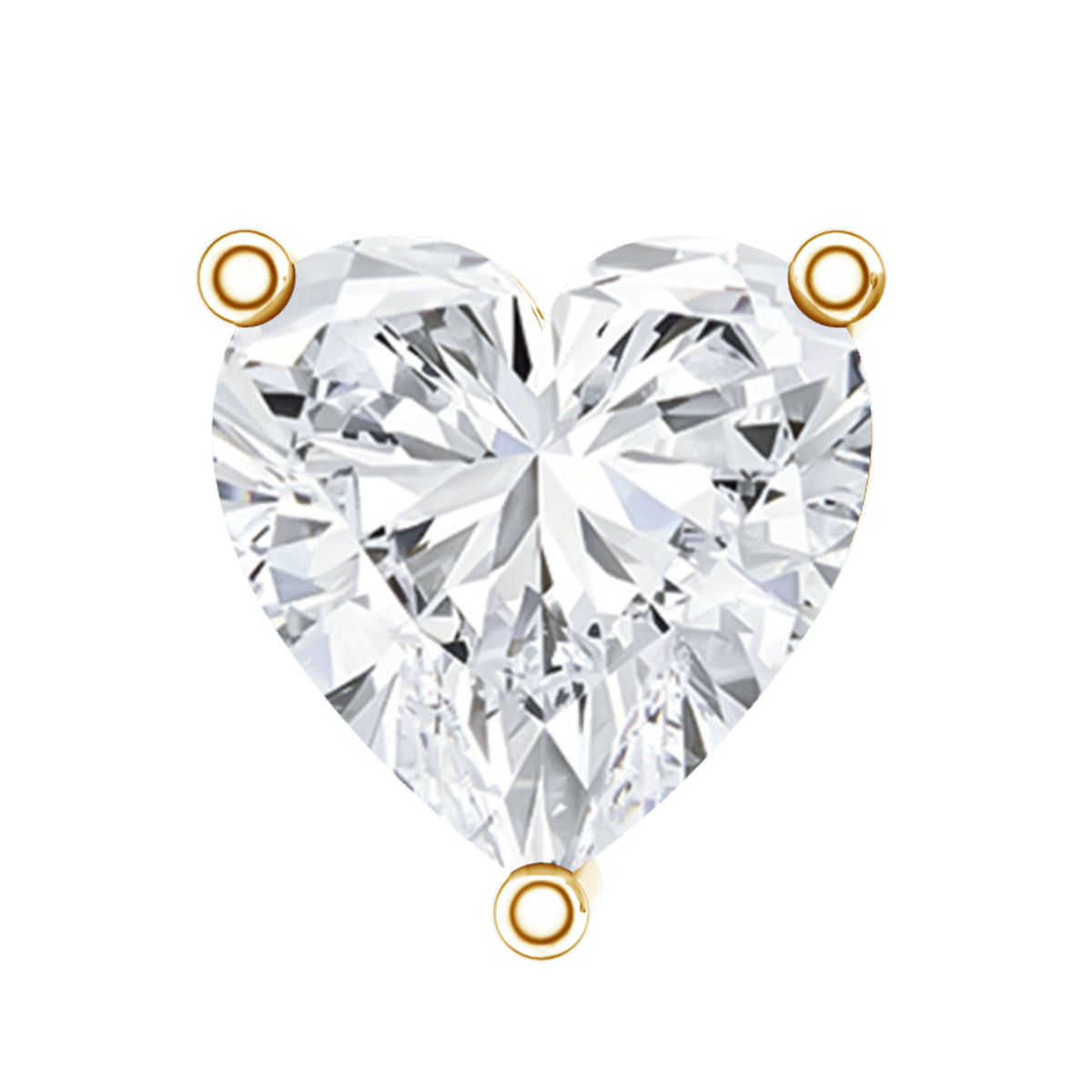 Solitaire Diamond Heart Earring with Flat Back Lab - ( EF-VS ) - Rosec Jewels
