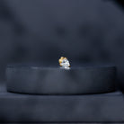 Solitaire Diamond Heart Earring with Flat Back Lab - ( EF-VS ) - Rosec Jewels