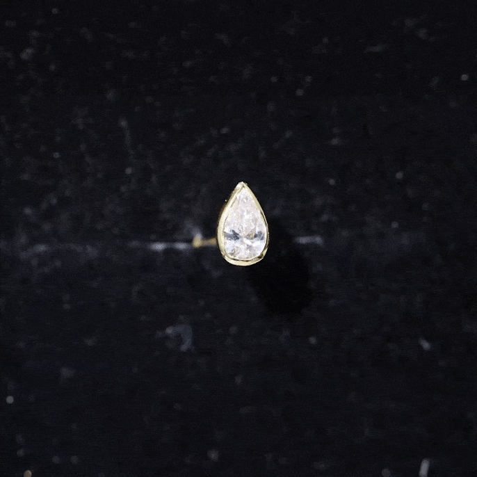 Pear Shape Diamond Solitaire Cartilage Earring Lab - ( EF-VS ) - Rosec Jewels