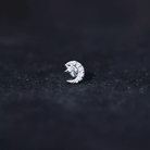 Certified Diamond Crescent Moon Helix Earring with Star Lab - ( EF-VS ) - Rosec Jewels