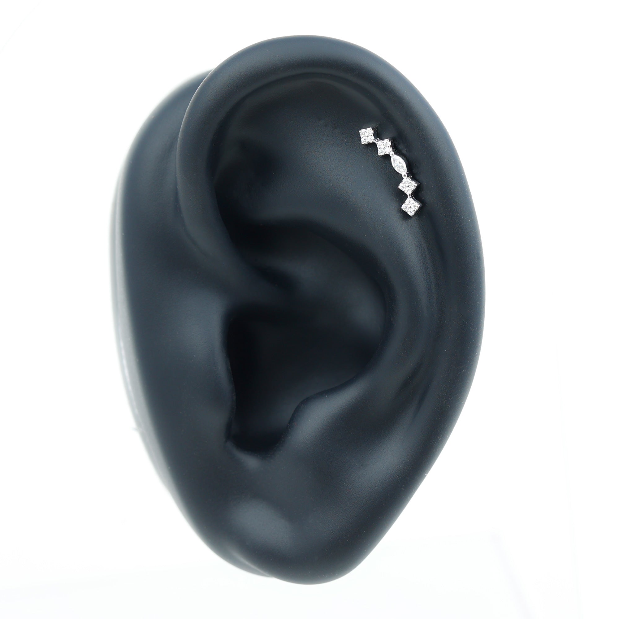Elegant Diamond Ear Crawler Earring for Helix Piercing Lab - ( EF-VS ) - Rosec Jewels