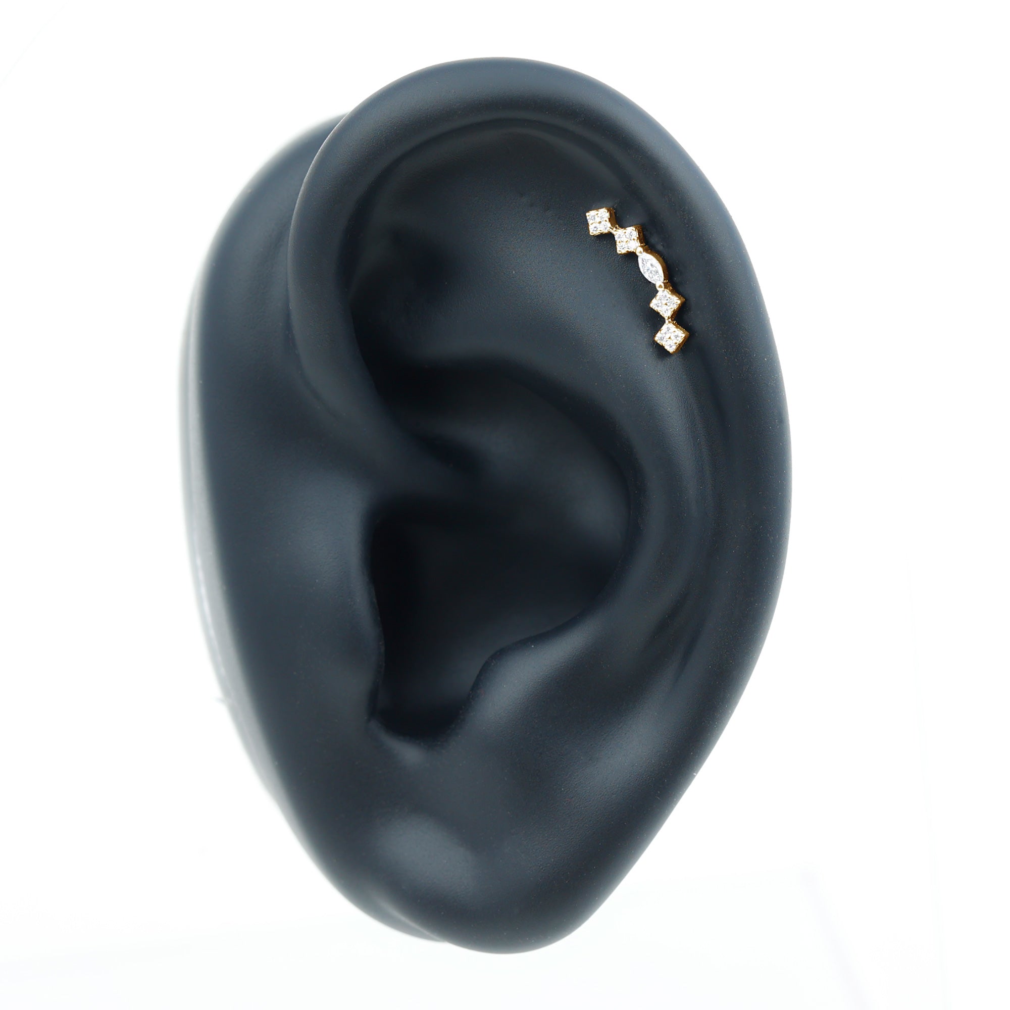 Elegant Diamond Ear Crawler Earring for Helix Piercing Lab - ( EF-VS ) - Rosec Jewels
