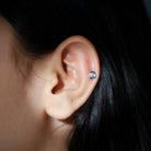 Classic Diamond Solitaire Helix Piercing Earring Lab - ( EF-VS ) - Rosec Jewels