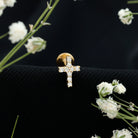 Rosec Jewels-Minimalist Diamond Cross Cartilage Earring
