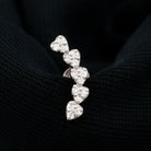 Rosec Jewels-Diamond Heart Crawler Earring for Helix Piercing