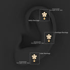 Rosec Jewels-Certified Diamond Flower Helix Drop Earring