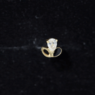 Pear Shape Diamond Leaf Earring for Helix Piercing Lab - ( EF-VS ) - Rosec Jewels