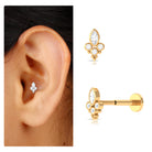 Unique Diamond Helix Earring in Bezel Setting Lab - ( EF-VS ) - Rosec Jewels