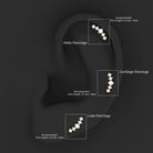 Graduated Style Diamond Crawler Earring for Women Lab - ( EF-VS ) - Rosec Jewels
