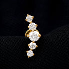 Graduated Style Diamond Crawler Earring for Women Lab - ( EF-VS ) - Rosec Jewels