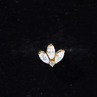 Marquise Diamond Lotus Flower Earring for Helix Piercing Lab - ( EF-VS ) - Rosec Jewels