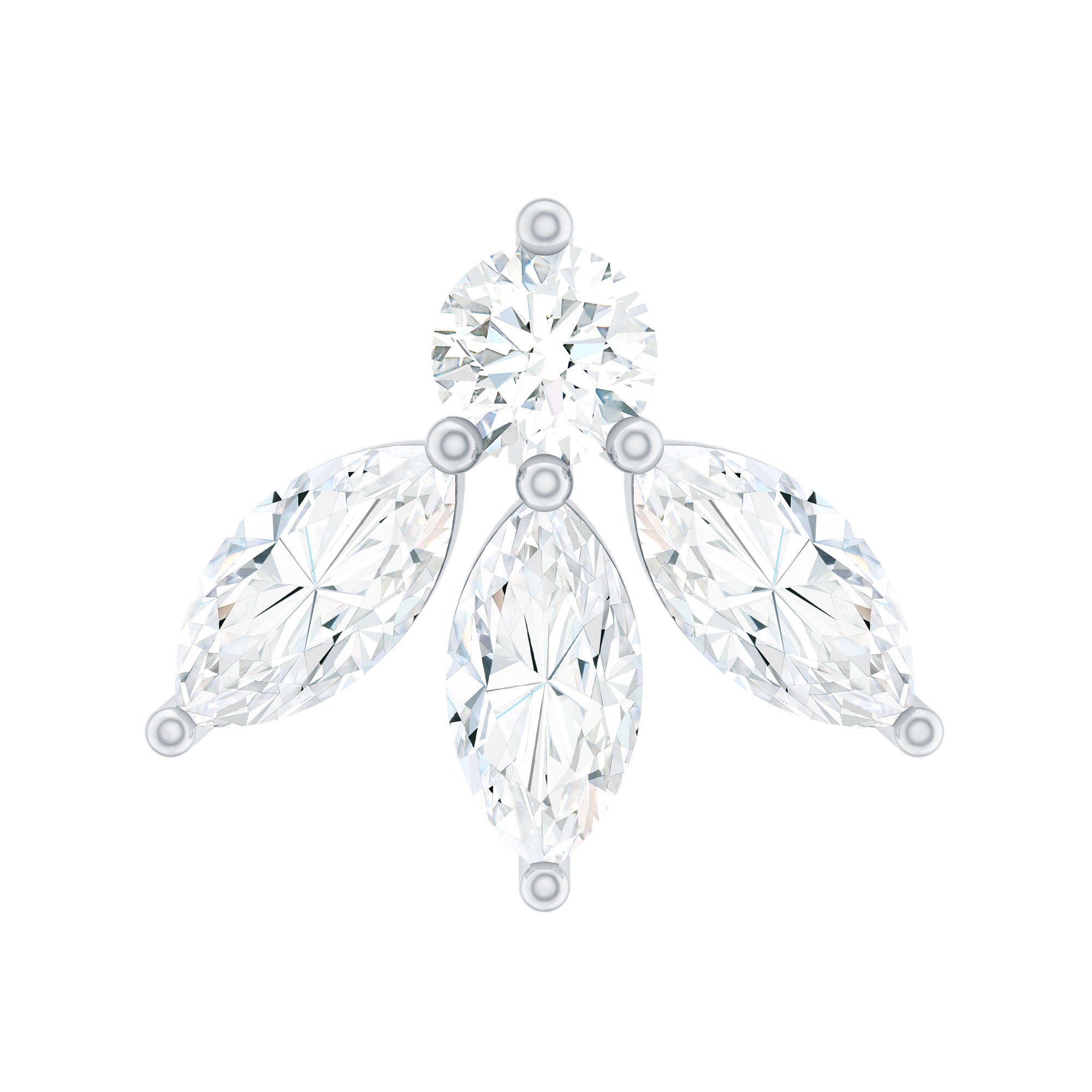 Rosec Jewels-Marquise Shape Diamond Leaf Earring for Helix Piercing