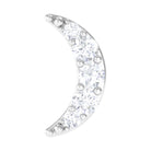 Natural Diamond Moon Earring for Cartilage Piercing Natural - ( HI-SI ) - Rosec Jewels
