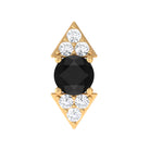 Dainty Black Onyx and Diamond Arrow Tragus Earring AAA - Rosec Jewels