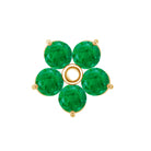 Natural Green Emerald Flower Conch Earring AAA - Rosec Jewels